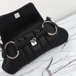 Alternative view of Replica Gucci Horsebit Chain Shoulder Bag Black