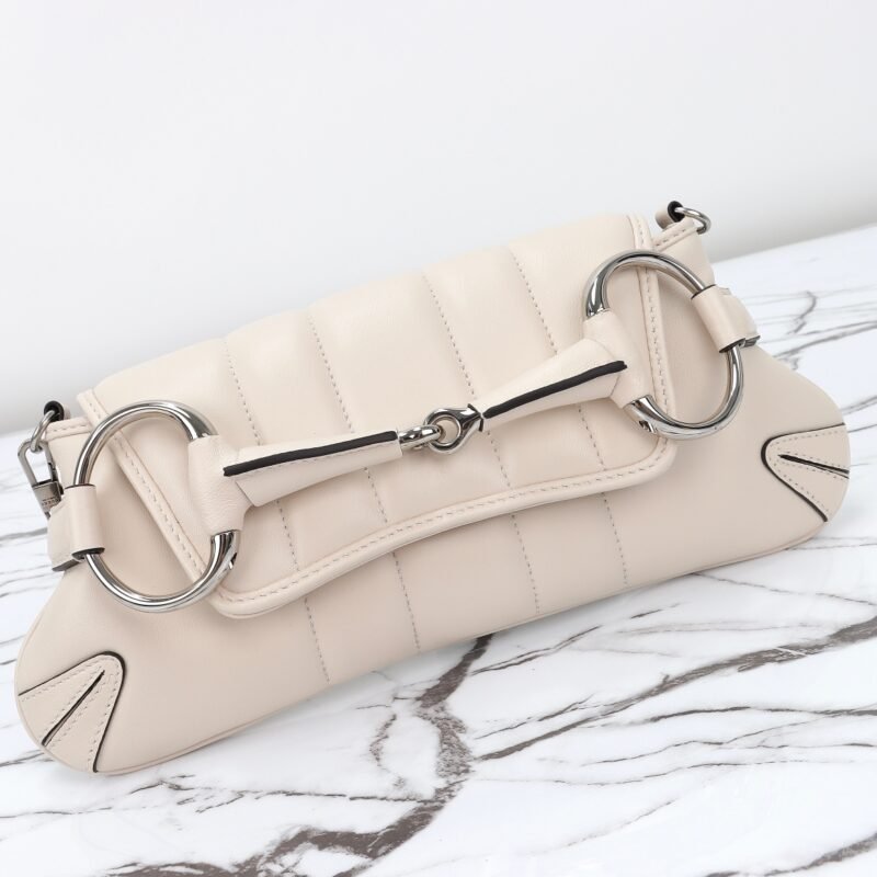 Replica Gucci Horsebit Chain Shoulder Bag White - Image 6