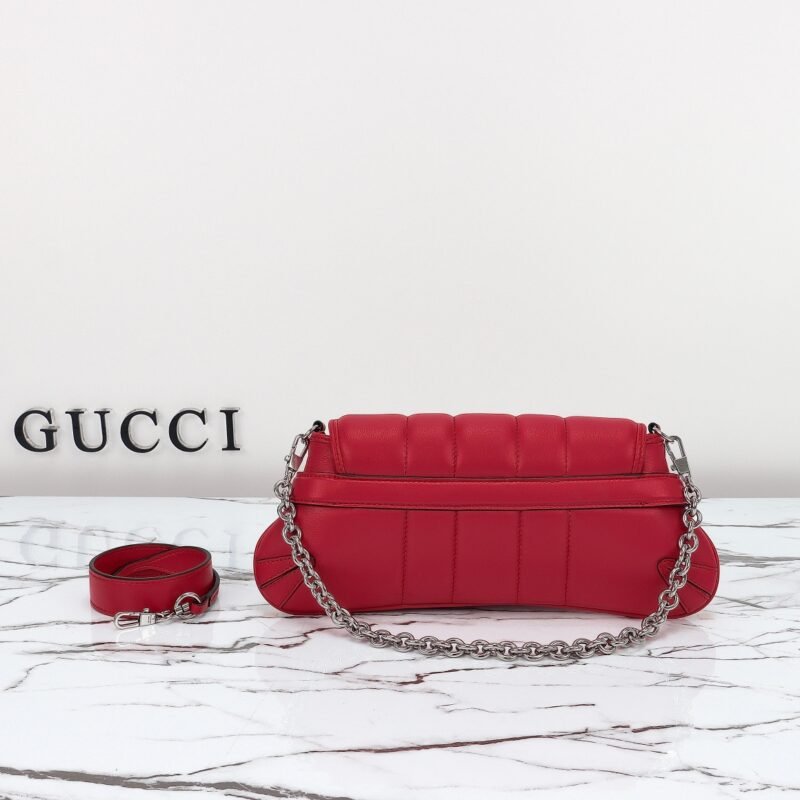 Replica Gucci Horsebit Chain Shoulder Bag Red - Image 7