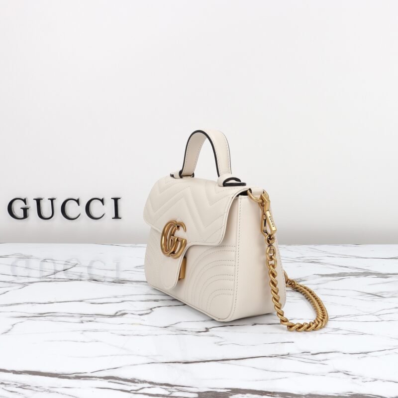 Replica Gucci GG Marmont Top Handle White - Image 3