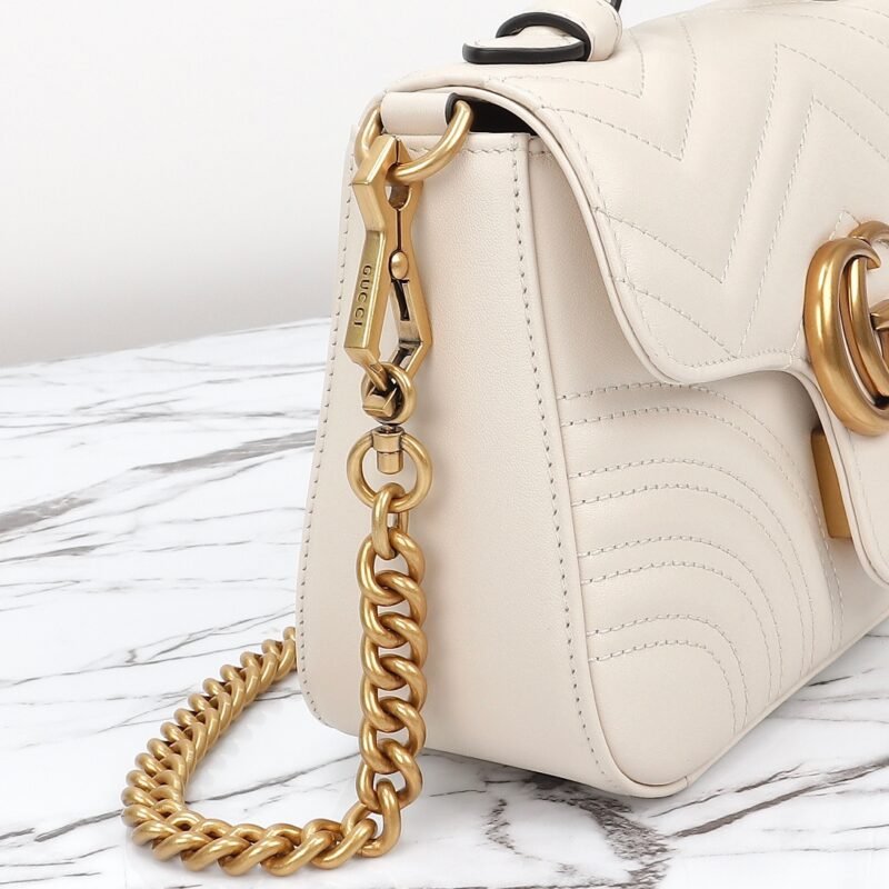 Replica Gucci GG Marmont Top Handle White - Image 6
