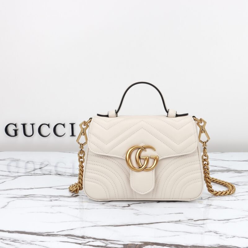 Replica Gucci GG Marmont Top Handle White