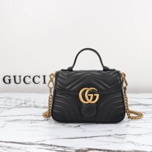 Replica Gucci GG Marmont Top Handle Black