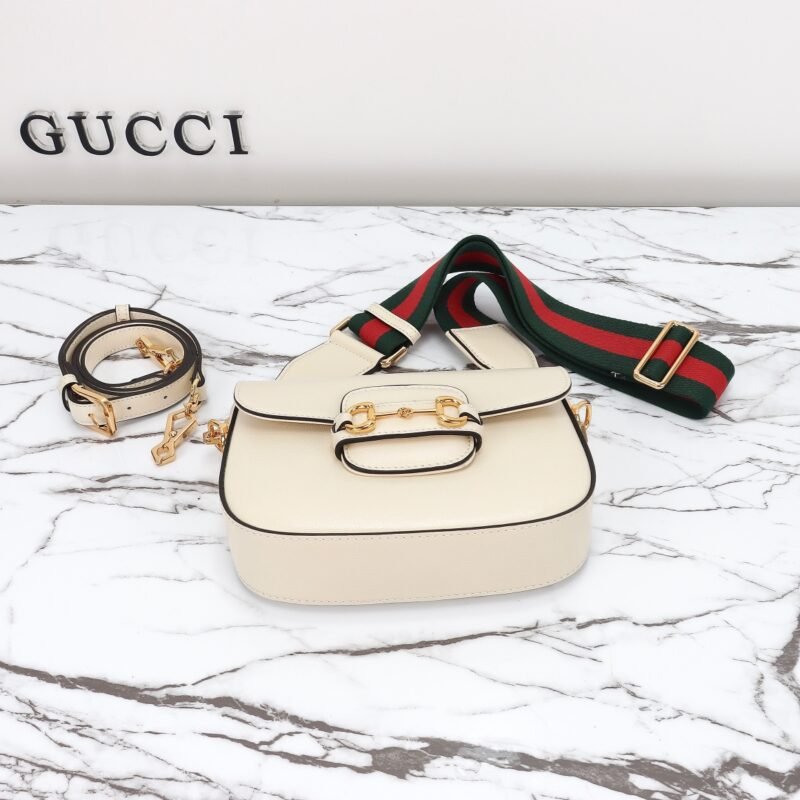 Fake Gucci Horsebit 1955 Double G Mini White - Image 9
