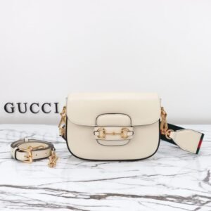 Fake Gucci Horsebit 1955 Double G Mini White