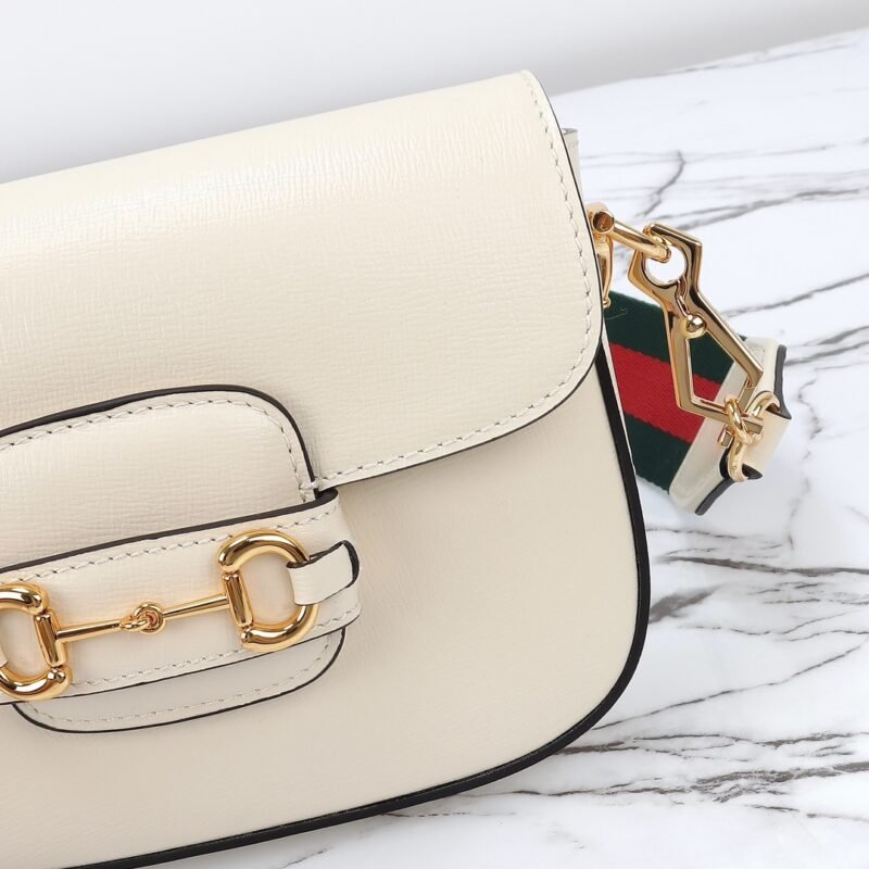 Fake Gucci Horsebit 1955 Double G Mini White - Image 4