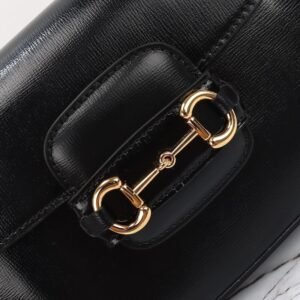 Alternative view of Replica Gucci Horsebit 1955 Double G Mini Black