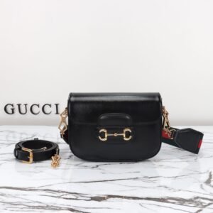 Replica Gucci Horsebit 1955 Double G Mini Black