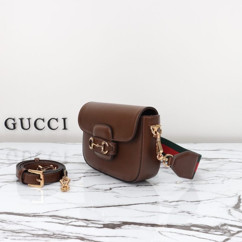 Fake Gucci Horsebit 1955 Double G Mini Brown - Image 9