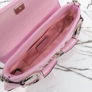 Alternative view of Fake Gucci Horsebit Chain Shoulder Bag Pink