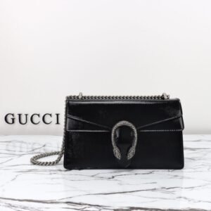 Fake Gucci Dionysus Small Shoulder Bag Patent Black