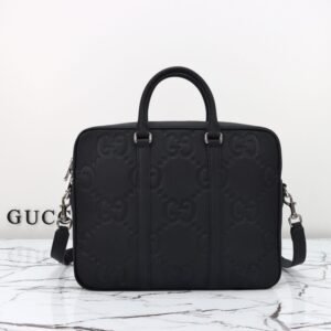 Fake Gucci Briefcase GG Leather Black
