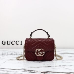 Replica Gucci Marmont Mini Top Handle Bordeaux