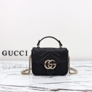 Replica Gucci Marmont Mini Top Handle Black