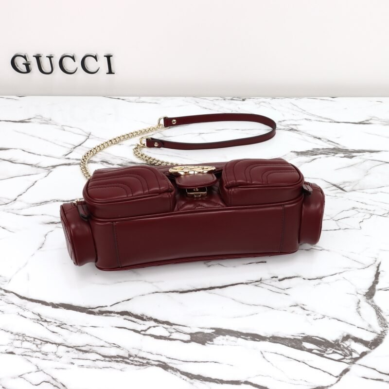 Fake Gucci Marmont 2.0 GG Shoulder Bag Bordeaux - Image 2