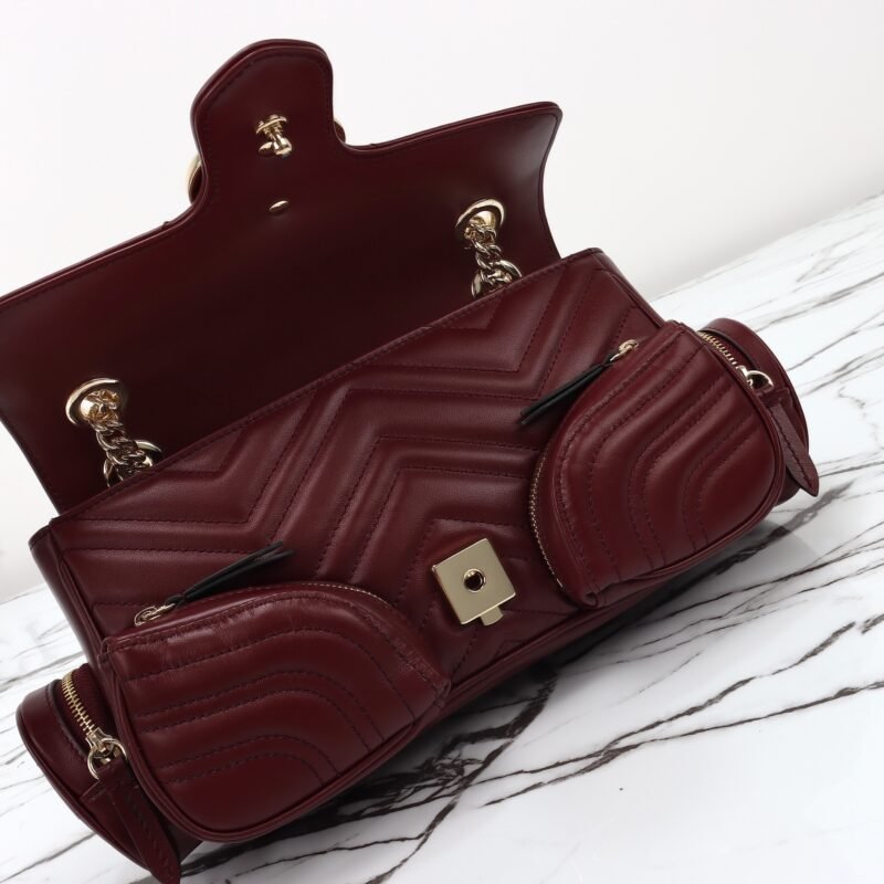 Fake Gucci Marmont 2.0 GG Shoulder Bag Bordeaux - Image 3