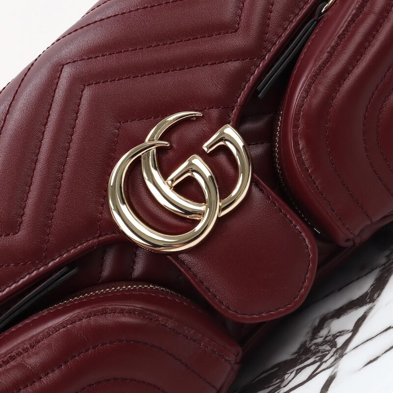 Fake Gucci Marmont 2.0 GG Shoulder Bag Bordeaux - Image 4