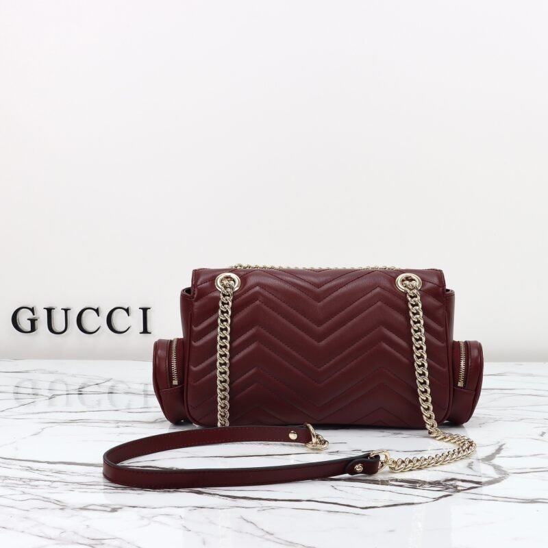 Fake Gucci Marmont 2.0 GG Shoulder Bag Bordeaux - Image 6