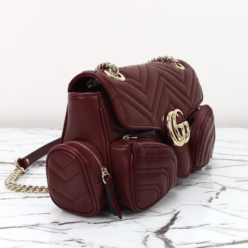 Fake Gucci Marmont 2.0 GG Shoulder Bag Bordeaux - Image 7