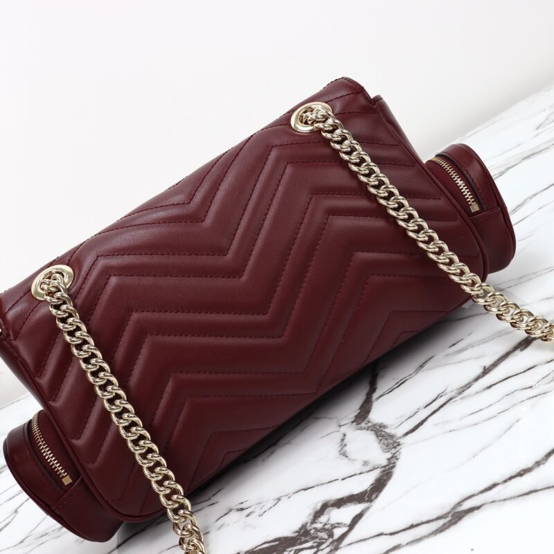 Fake Gucci Marmont 2.0 GG Shoulder Bag Bordeaux - Image 8