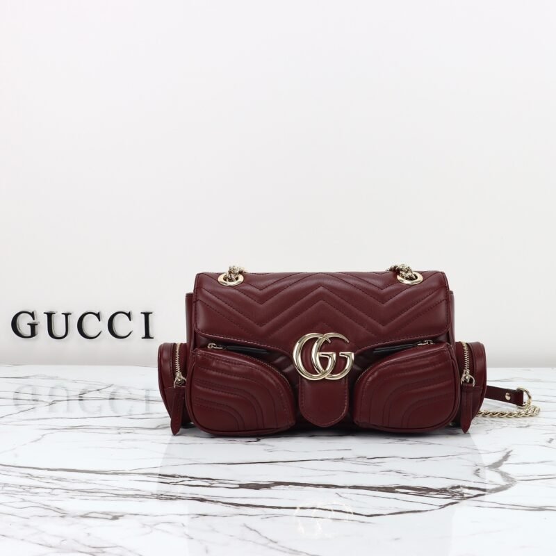Fake Gucci Marmont 2.0 GG Shoulder Bag Bordeaux