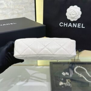 Alternative view of CHANEL 19 Mini Flap White Bag