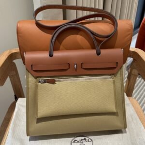 Alternative view of Fake Hermès Herbag 31Cm Brown Canvas