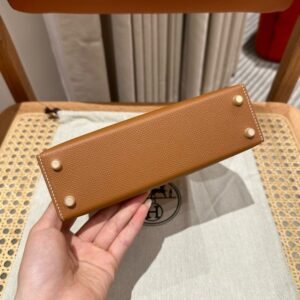 Alternative view of Replica Hermès Kelly Brown Epsom Gold