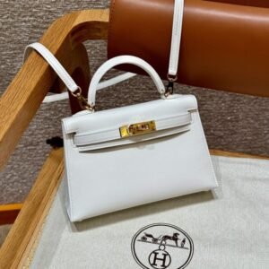 Replica Hermès Kelly Brown Epsom Blanc