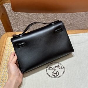 Alternative view of Replica Hermès Kelly Pochette Swift Black