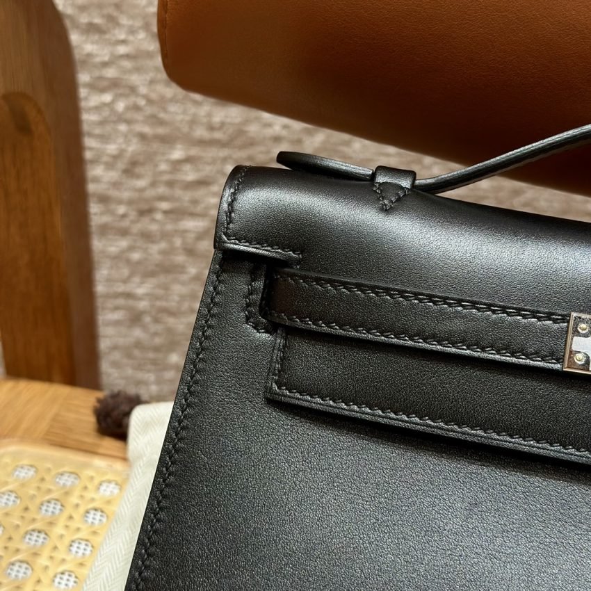 Replica Hermès Kelly Pochette Swift Black - Image 9