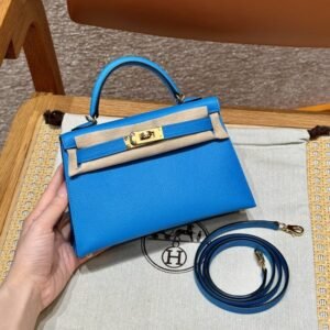 Replica Hermès Kelly Blue Fruda Epsom