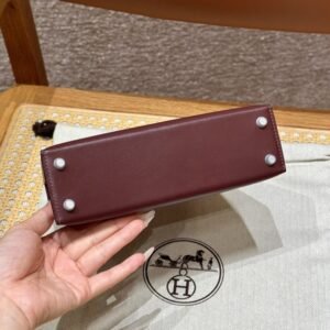 Alternative view of Fake Hermès Kelly Rouge Box Silver