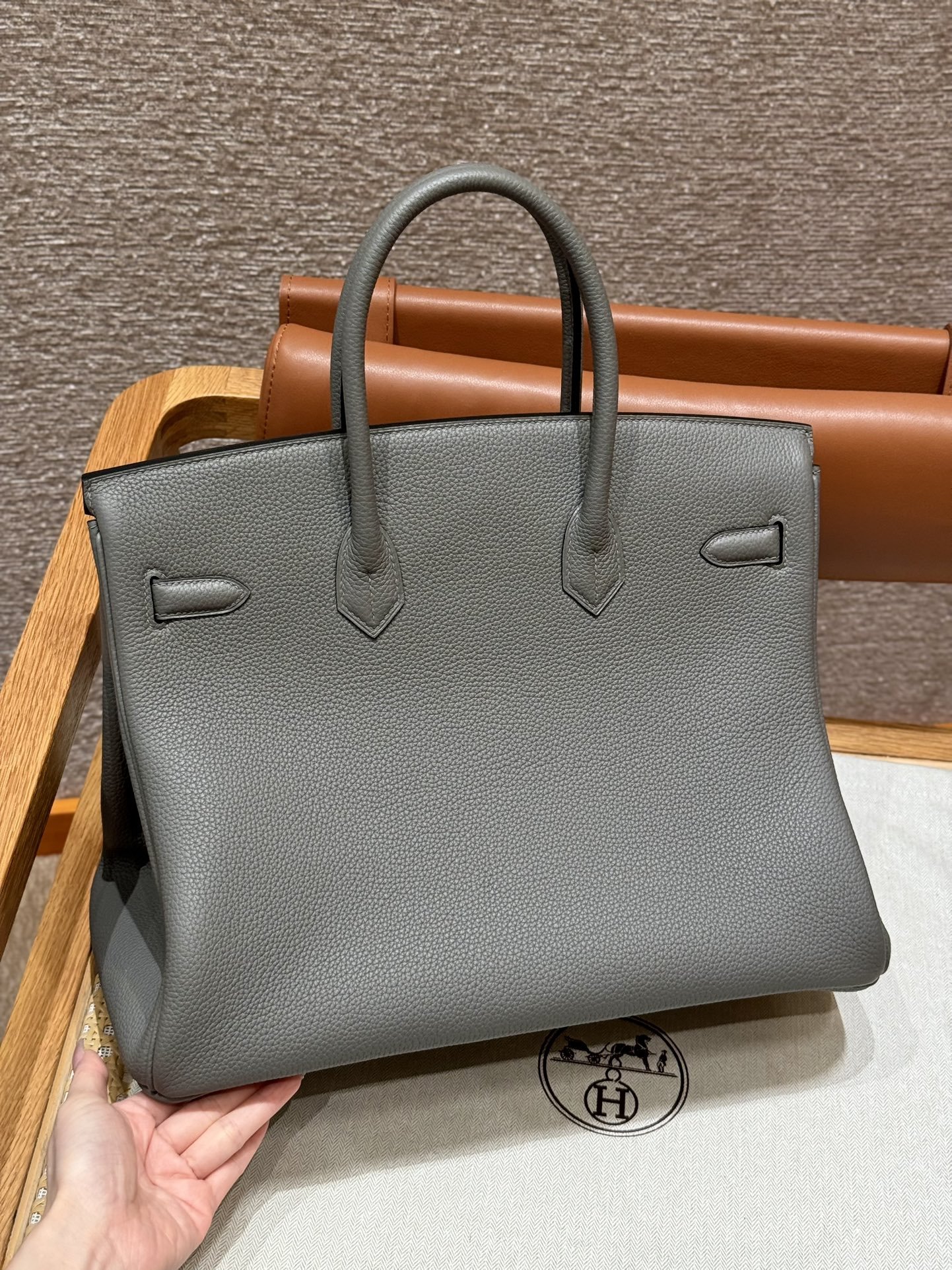 Fake Hermès Birkin Epsom Gris Mryer Togo - Image 9