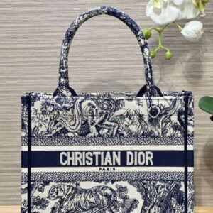 Fake Dior Tote Book Blue Tiger