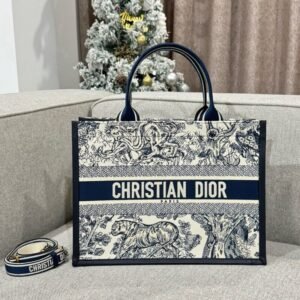 Fake Dior Tote Book White Tiger Leather