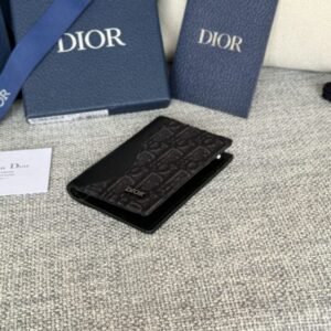 Alternative view of Fake Dior Bi Fold Card Holder Oblique Black