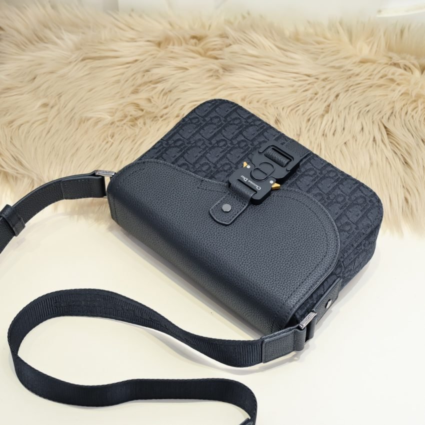 Fake Dior Saddle Messenger Bag Oblique Black - Image 3