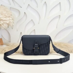 Fake Dior Saddle Messenger Bag Oblique Black