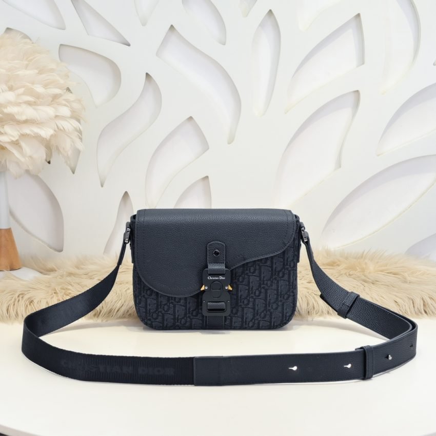 Fake Dior Saddle Messenger Bag Oblique Black