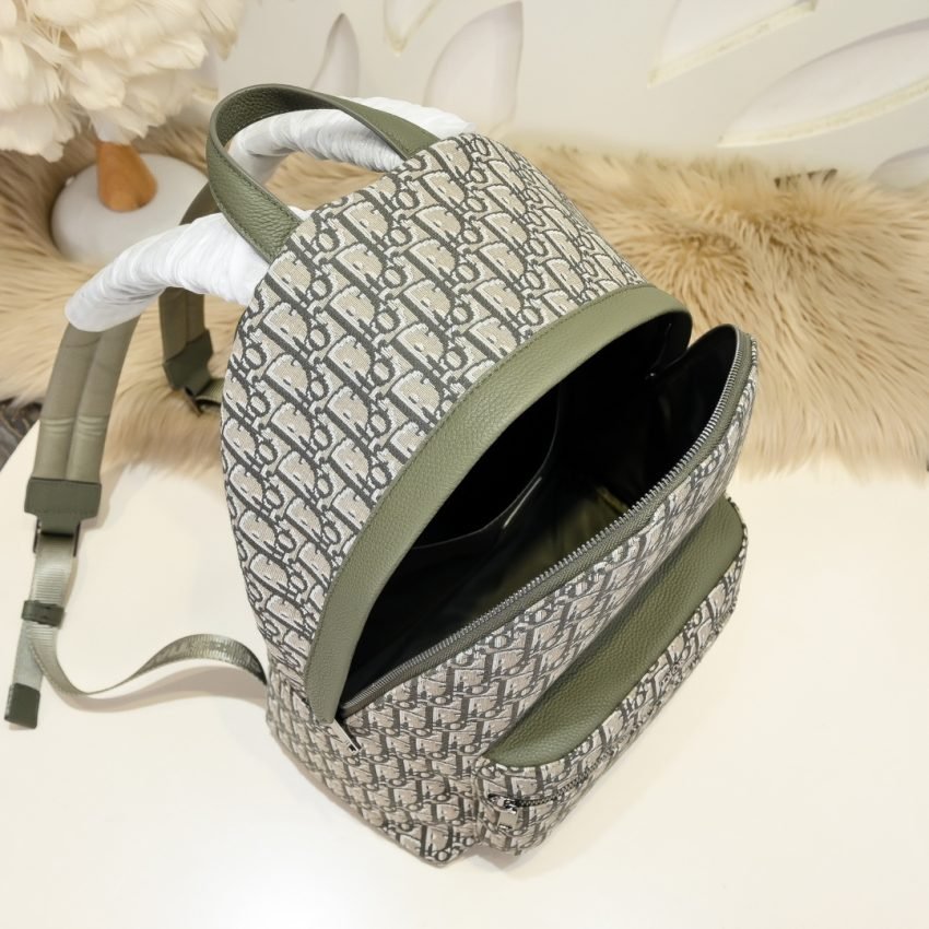 Fake Dior Rider Backpack Khaki Dior Oblique Jacquard - Image 9
