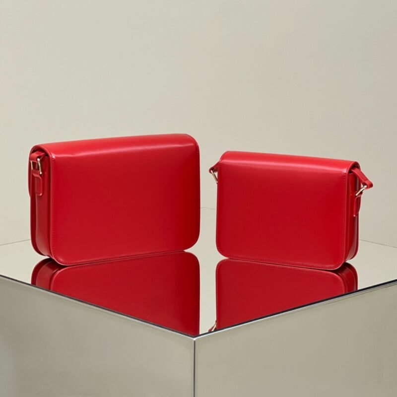 Fake Celine Triomphe Mini Red - Image 4