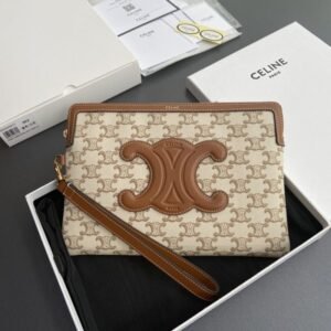 Celine Triumphe Clutch White