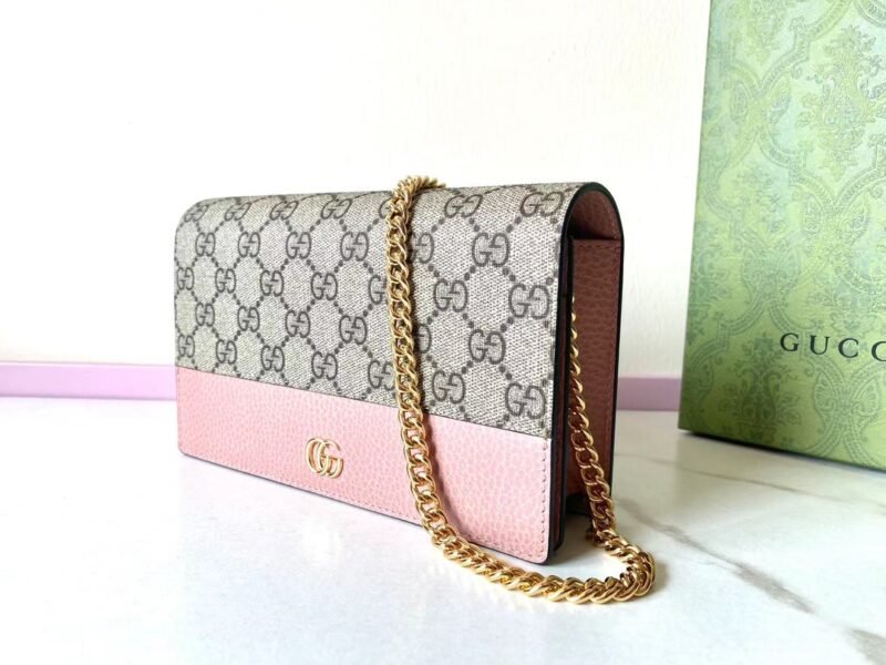 Replica Gucci GG Marmont Chain Bag Pink - Image 8