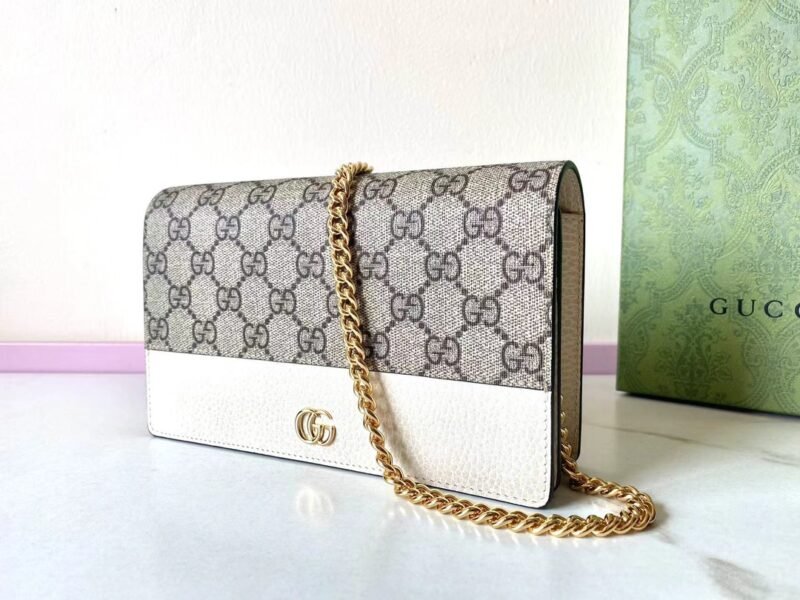 Replica Gucci GG Marmont Chain Bag White - Image 6