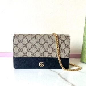 Fake Gucci GG Marmont Chain Bag Black