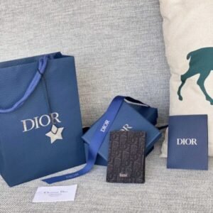 Replica Dior Bi Fold Card Holder Black