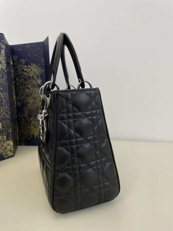 Replica Lady Dior Large Black Silver - Image 5