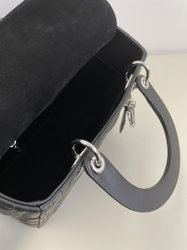 Replica Lady Dior Large Black Silver - Image 7
