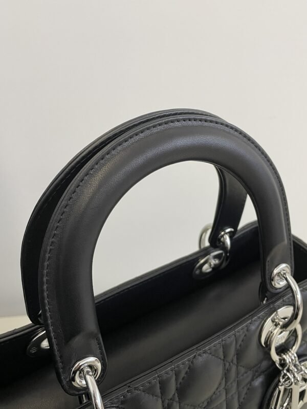 Replica Lady Dior Large Black Silver - Image 3